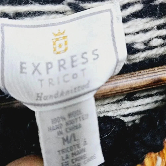 EXPRESS Tricot vintage chunky  cardigan sweater m/l - Picture 3 of 12